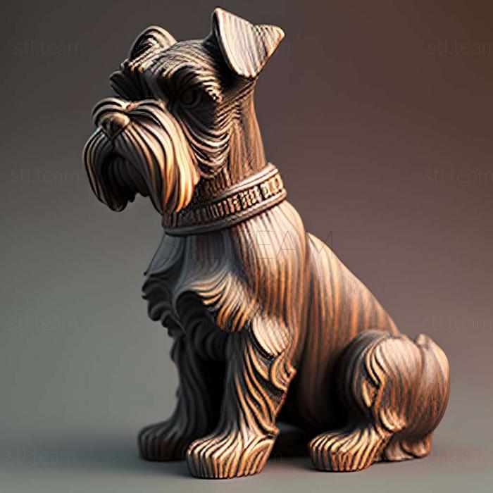 3D model Zwergschnauzer dog (STL)